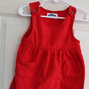 Old Navy Red Fleece Jumper 12-18m with buttons and pockets